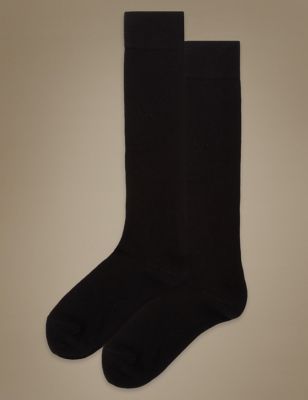 2 Pair Pack Supersoft Knee High Socks